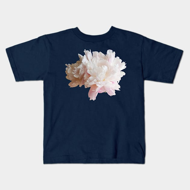 Pink Peony Flower Photo Cutout Kids T-Shirt by ellenhenryart